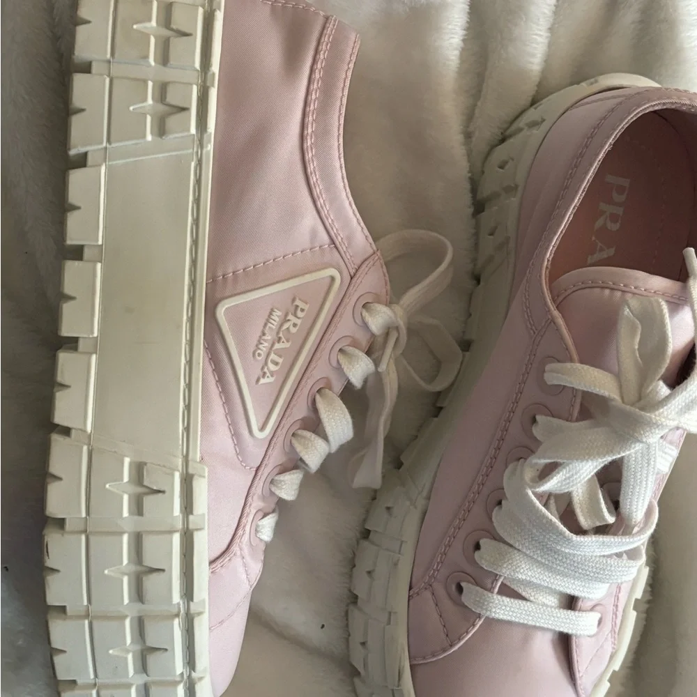 Prada Pink Platform Sneakers